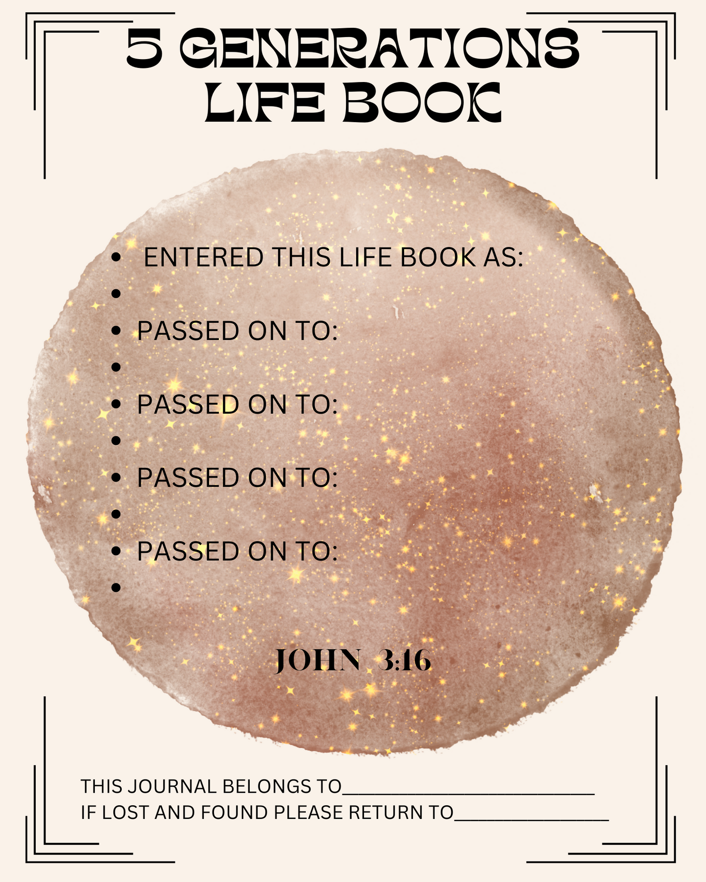 Life Book 5 Generation Lineage Journal